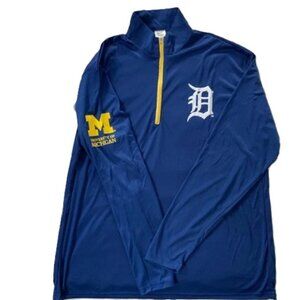 NWOT Detroit Tigers/ Michigan Wolverines 1/4 Zip